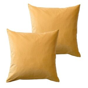 IKEA SANELA Cushion cover, golden brown, 20x20 " Lush, cotton velvet (SET OF 2)